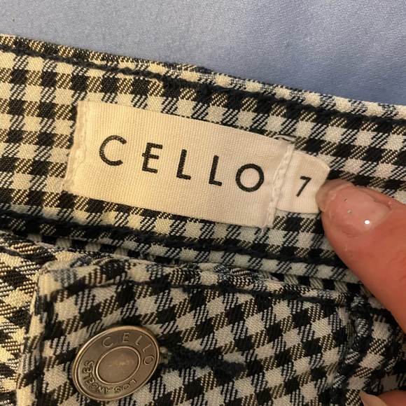 Navy blue gingham jeans size 7 - Picture 2 of 3